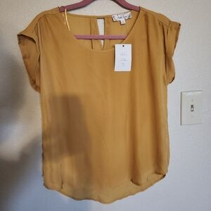 Sale🍁 Pink Rose Gold Mine Mustard Yellow Women's Top